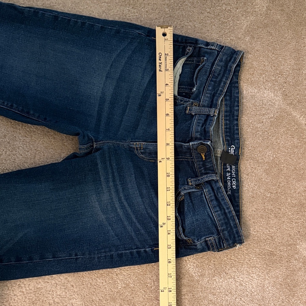 GAP Straight Crop Coupe 3/4 Ankle Jeans in Dark Blue Size US 4/27 - Picture 7 of 8